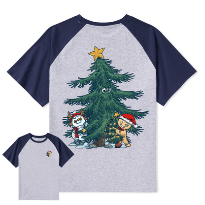 Merry Christmas Raglan Short Sleeve Top