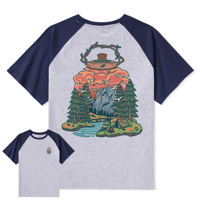 Go And Discover Raglan Short Sleeve Top