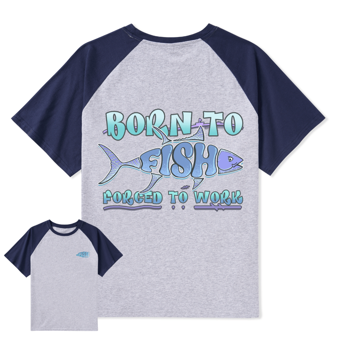 Born To Fish Raglan Short Sleeve Top