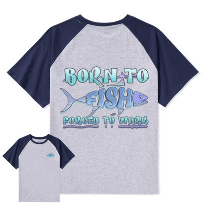 Born To Fish Raglan Short Sleeve Top