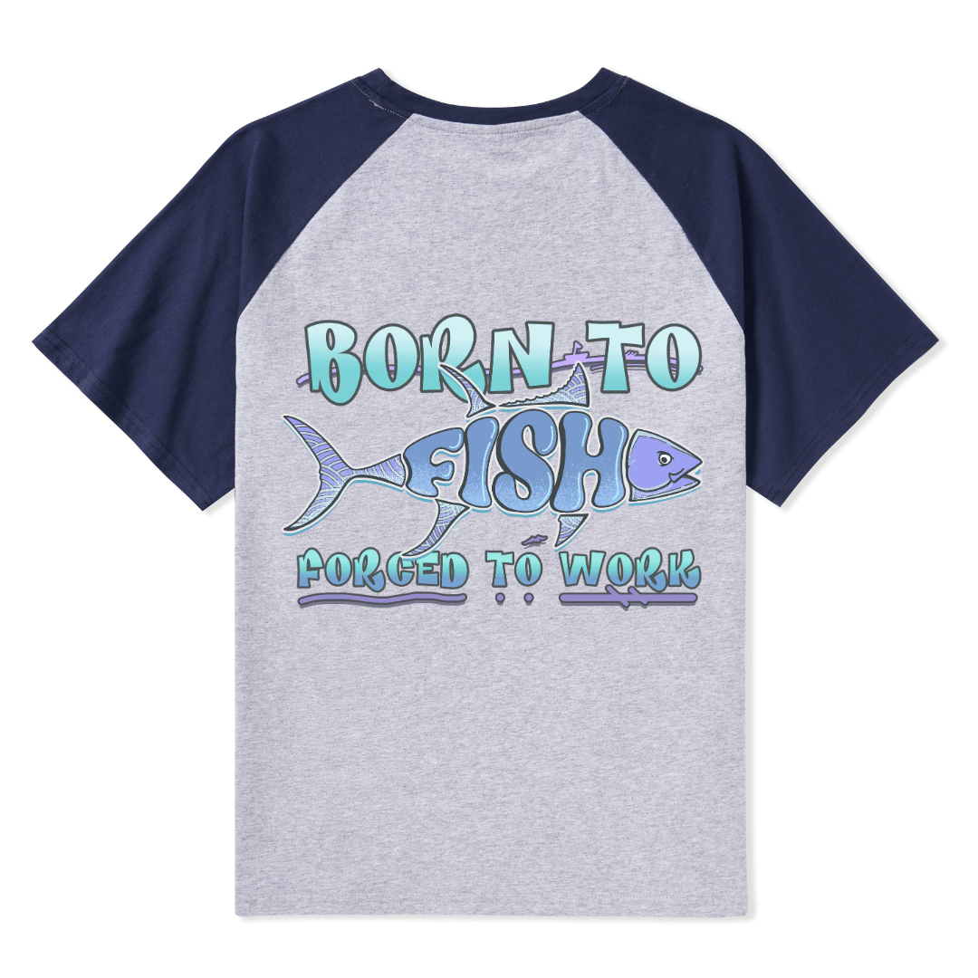 Born To Fish Raglan Short Sleeve Top