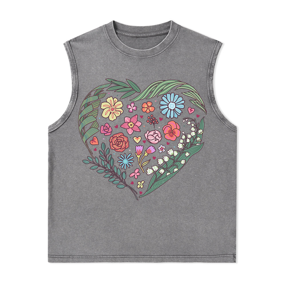 Freeleaf Love's Symphony Nature Inspired Unisex Washed Tank Tops