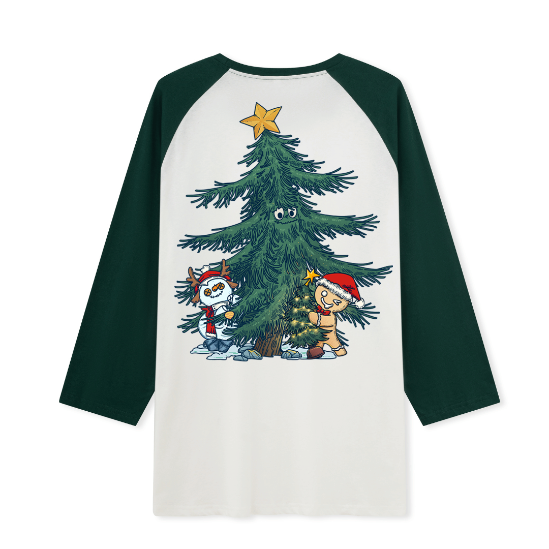 Merry Christmas Raglan Long Sleeve Top