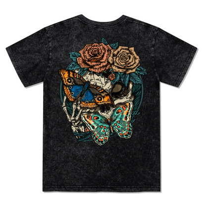Floral Skull Washed Tee