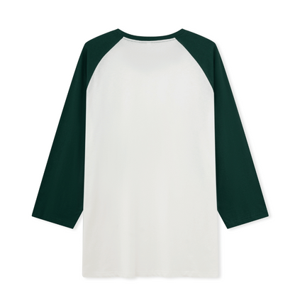 Striated Whale Front-printed Raglan Long Sleeve Top