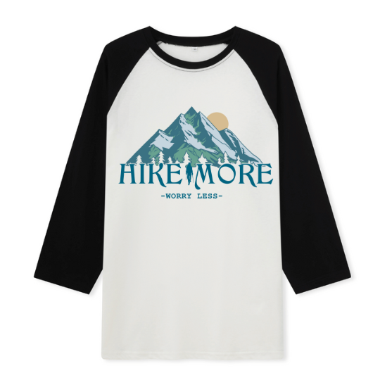 Hike More Front-printed Raglan Long Sleeve Top