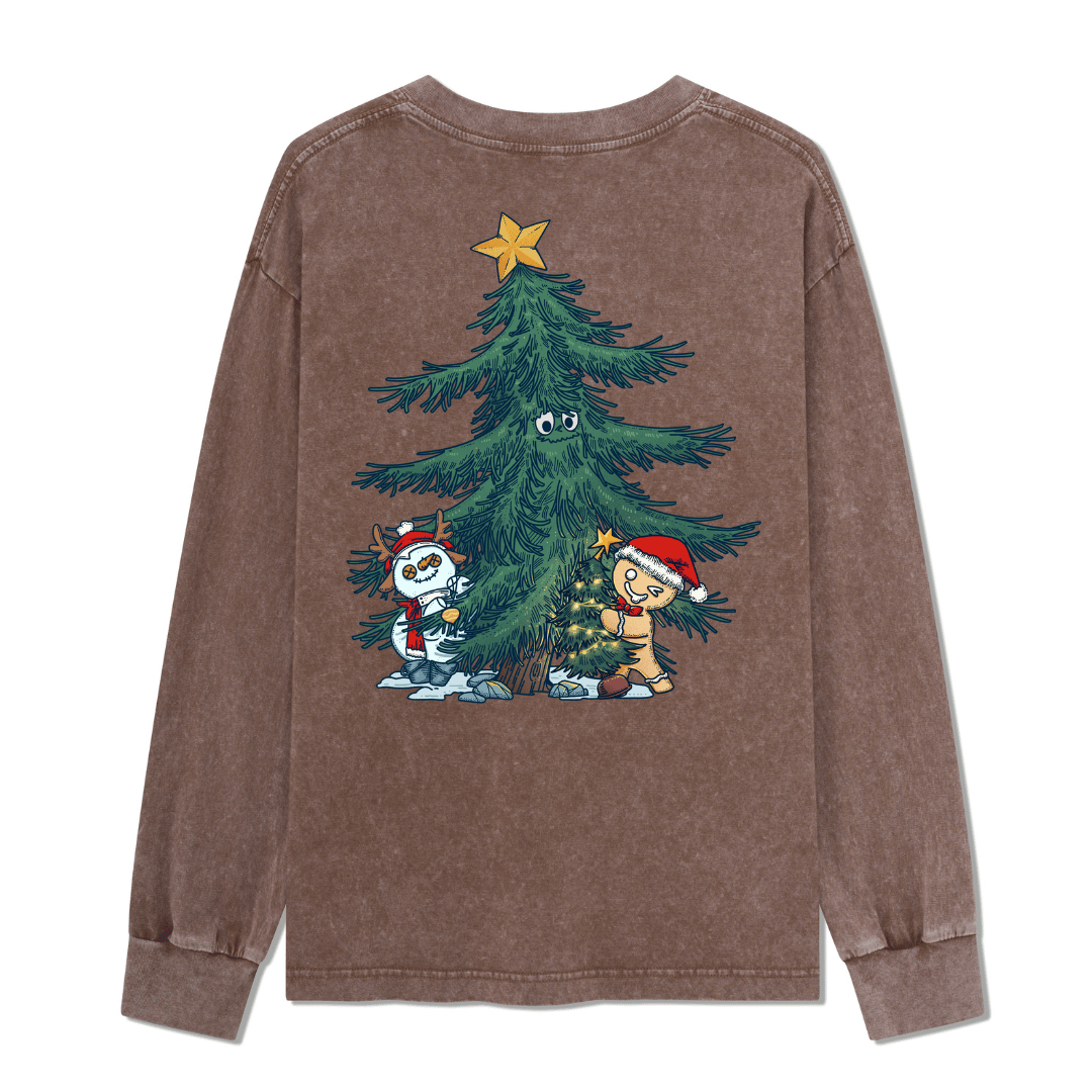 Merry Christmas Washed Long Sleeve Top