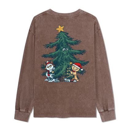 Merry Christmas Washed Long Sleeve Top