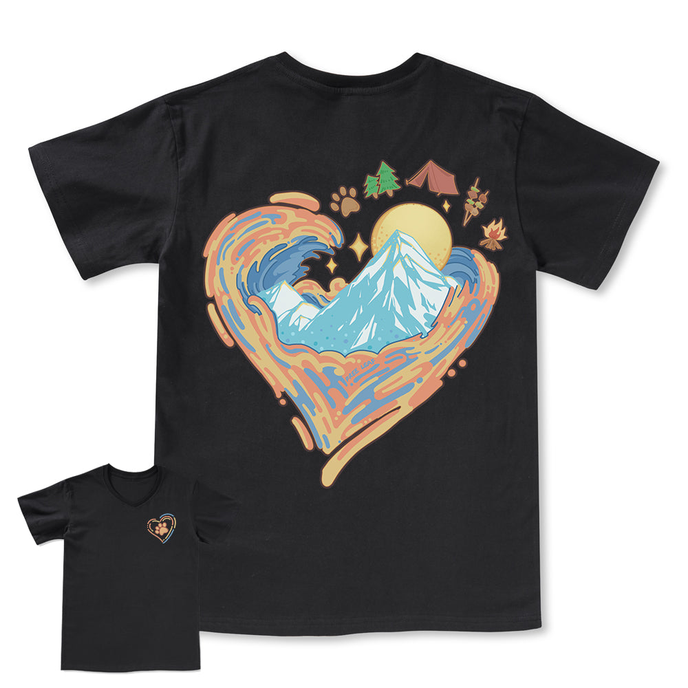 Freeleaf Heart of Wilderness Camping Unisex V-neck Tee