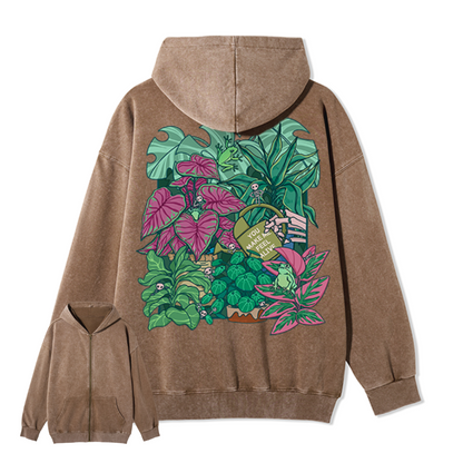 You Make Me Feel Alive  Back-printed Washed Hoodie