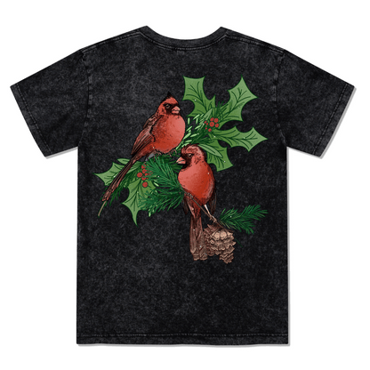 Christmas Cardinal Washed Tee