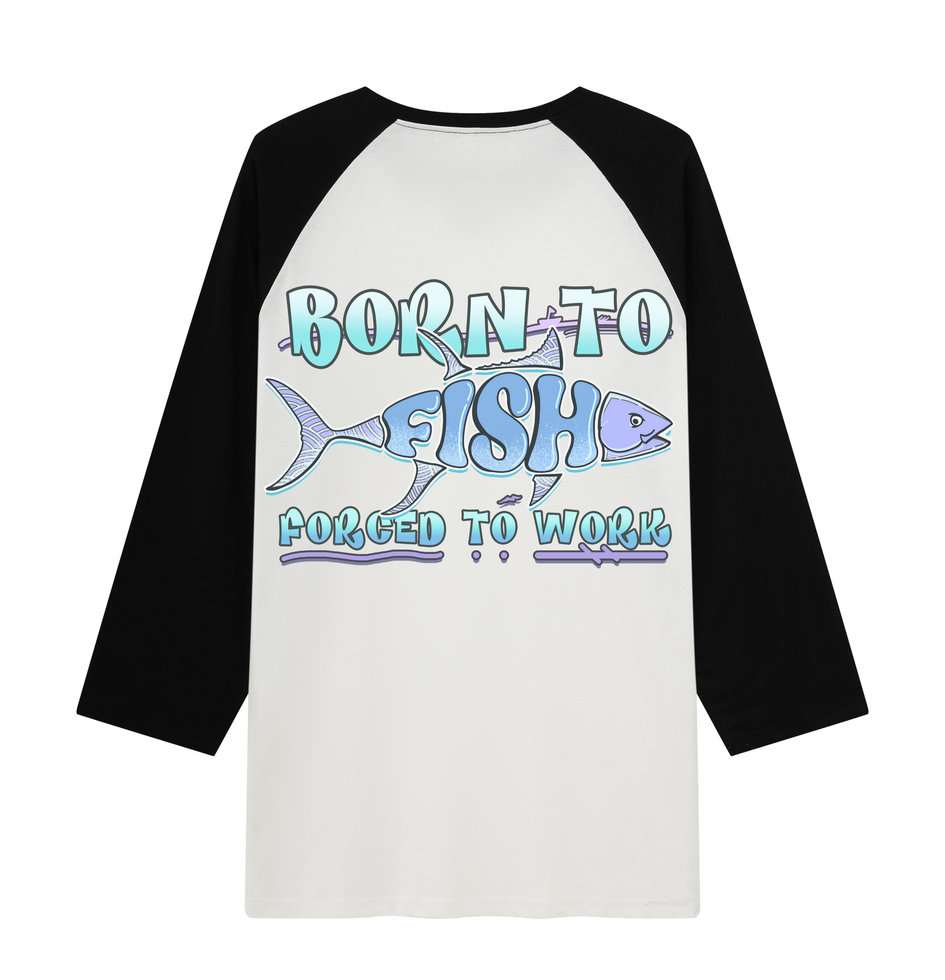 Born To Fish Raglan Long Sleeve Tops