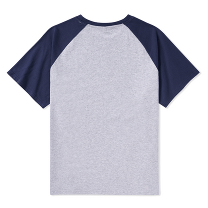 Spring Flower Front-printed Raglan Short Sleeve Top