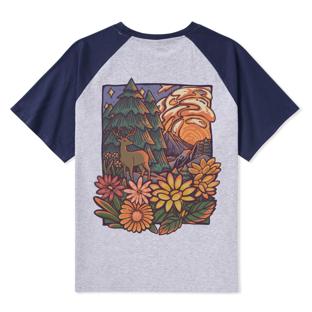 Wander In The Forest Raglan Short Sleeve Top