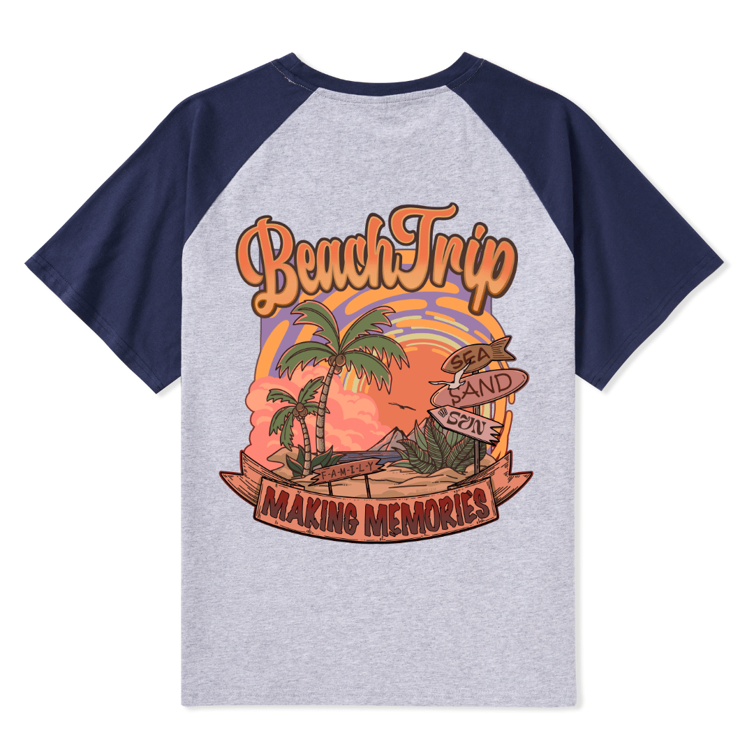 Vacation Raglan Short Sleeve Top