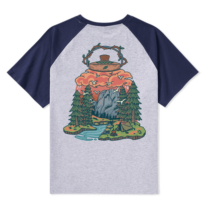 Go And Discover Raglan Short Sleeve Top