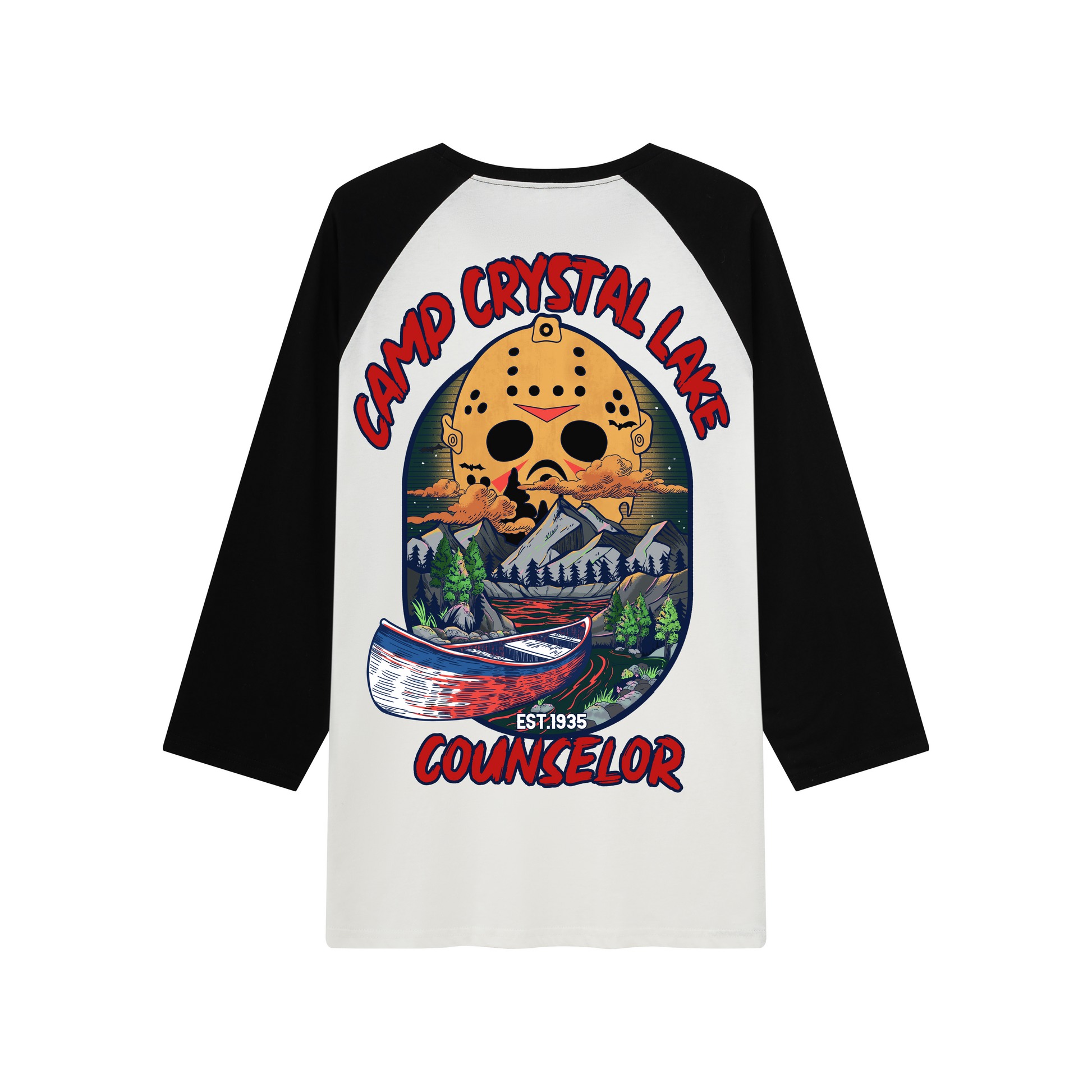 Camp Crystal Lake Raglan Long Sleeve Tops