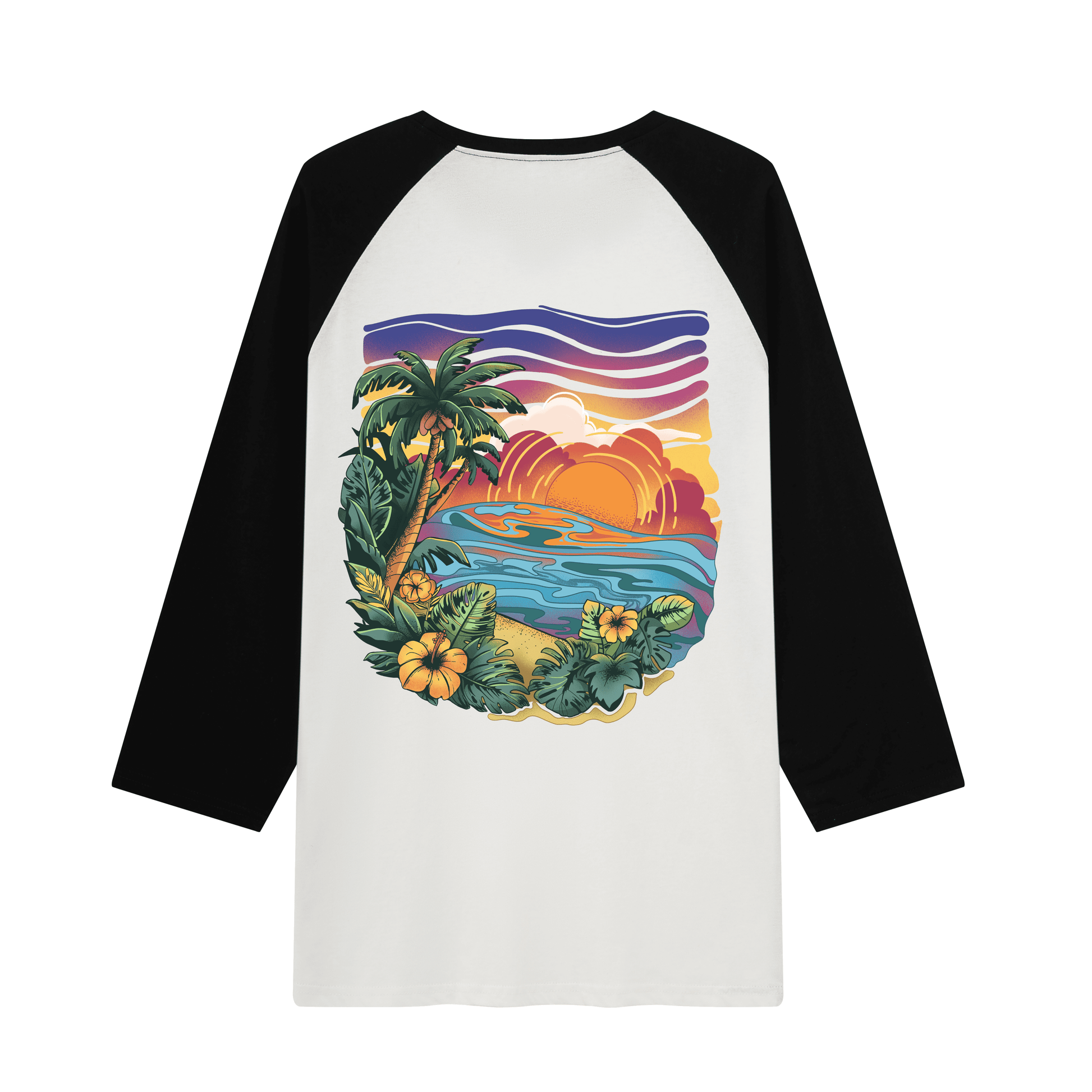 Golden Glow Raglan Long Sleeve Tops