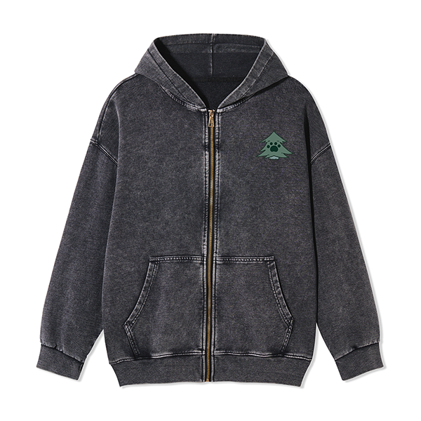 Freeleaf Hiking & Dogs Adventure Unisex Nature Inspired Fleece Full-Zip Hoodie