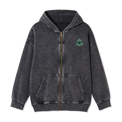 Freeleaf Hiking & Dogs Adventure Unisex Nature Inspired Fleece Full-Zip Hoodie