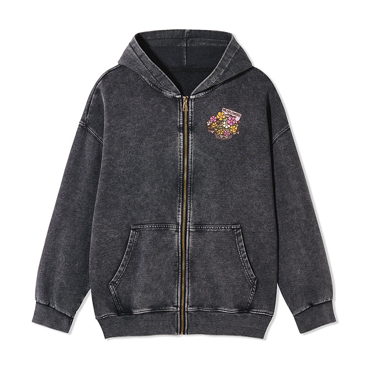 Freeleaf Flourishing Garden Nature Inspired Unisex Fleece Full-Zip Hoodie
