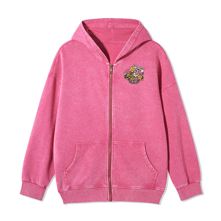 Freeleaf Flourishing Garden Nature Inspired Unisex Fleece Full-Zip Hoodie