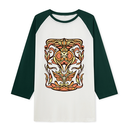 Freeleaf Golden Glow Unisex Nature Inspired Raglan Sleeve Top