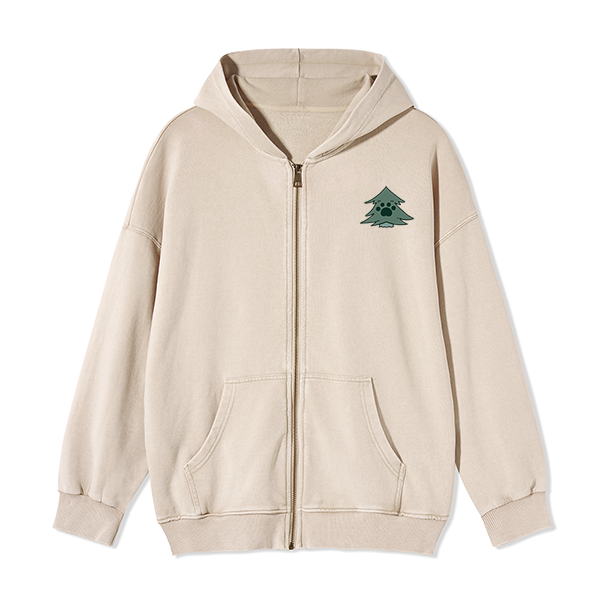 Freeleaf Hiking & Dogs Adventure Unisex Nature Inspired Fleece Full-Zip Hoodie