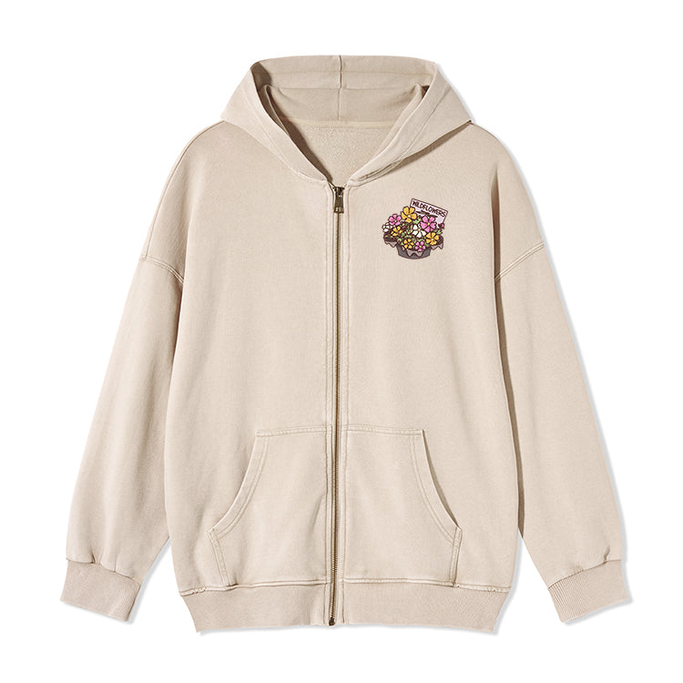 Freeleaf Flourishing Garden Nature Inspired Unisex Fleece Full-Zip Hoodie