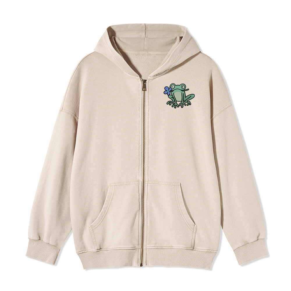 Freeleaf Rebirth in Bloom Unisex Nature Inspired Fleece Full-Zip Hoodie