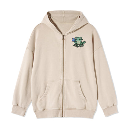 Freeleaf Rebirth in Bloom Unisex Nature Inspired Fleece Full-Zip Hoodie