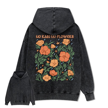Freeleaf No Rain No Flowers Unisex Back-printed Hoodie