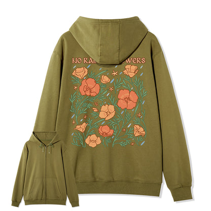 Freeleaf  No Rain No Flowers Full-Zip Back-printed Hoodie
