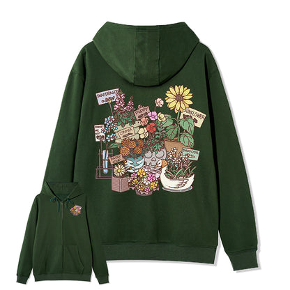 Freeleaf Flourishing Garden Nature Inspired Unisex Fleece Full-Zip Hoodie