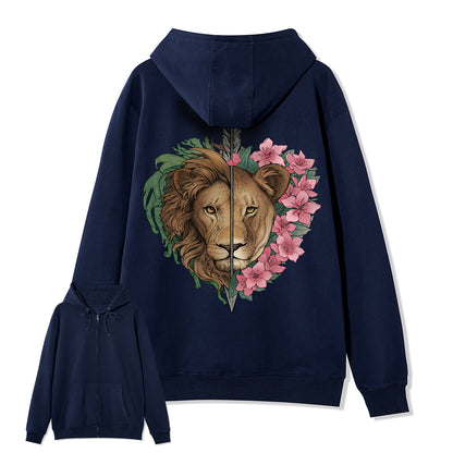 Freeleaf Wild at Heart Full-Zip Back-printed Hoodie