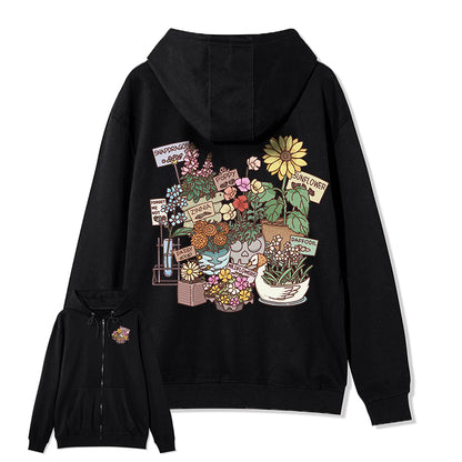 Freeleaf Flourishing Garden Nature Inspired Unisex Fleece Full-Zip Hoodie