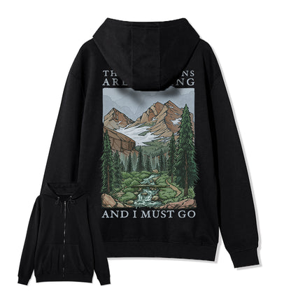 Freeleaf The Mountains Are Calling Unisex Fleece Full-Zip Hoodie