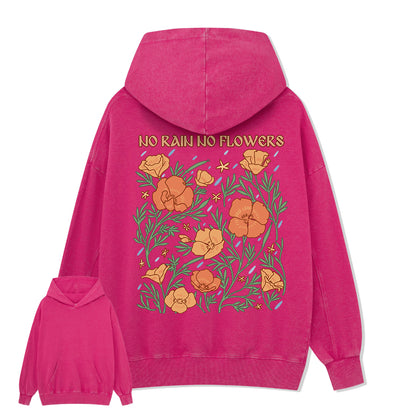 Freeleaf No Rain No Flowers Unisex Back-printed Hoodie