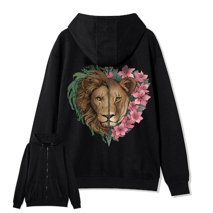 Freeleaf Wild at Heart Full-Zip Back-printed Hoodie