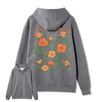 Freeleaf  No Rain No Flowers Full-Zip Back-printed Hoodie