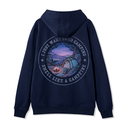 Freeleaf Just Want To Go Camping Unisex Nature Inspired Fleece Full-Zip Hoodie