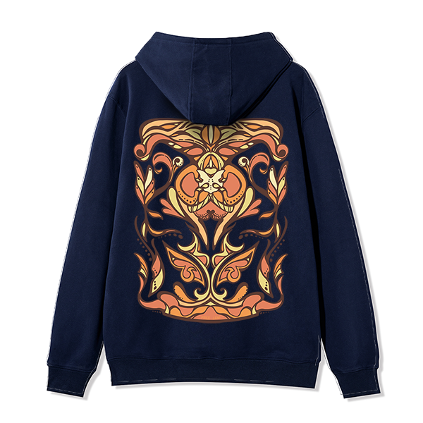 Freeleaf Golden Glow Back-printed Unisex Nature Inspired Fleece Full-Zip Hoodie
