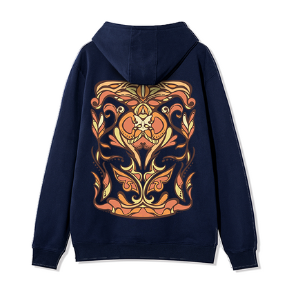 Freeleaf Golden Glow Back-printed Unisex Nature Inspired Fleece Full-Zip Hoodie