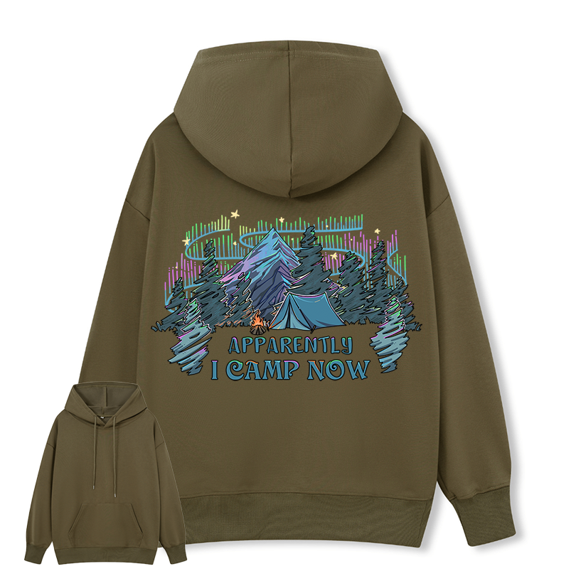 Freeleaf I Camping Now In The Land of Aurora Back-printed Hoodie