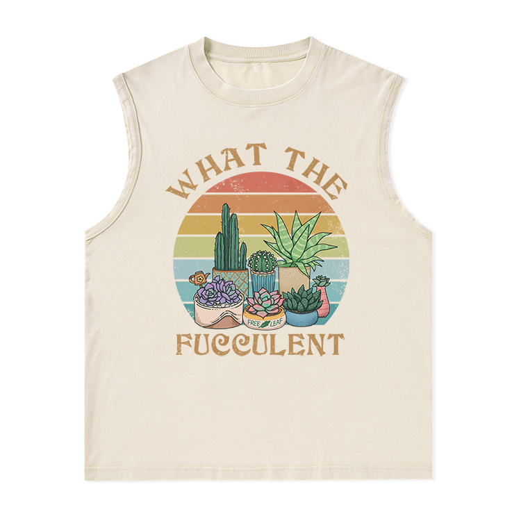 Freeleaf What the Fucculent Unisex Washed Tank Tops