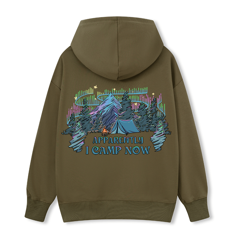Freeleaf I Camping Now In The Land of Aurora Back-printed Hoodie