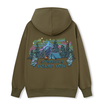 Freeleaf I Camping Now In The Land of Aurora Back-printed Hoodie