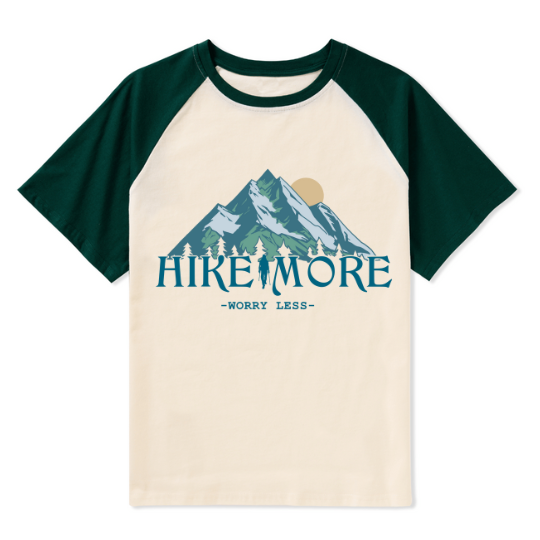 Hike More Front-printed Raglan Short Sleeve Top