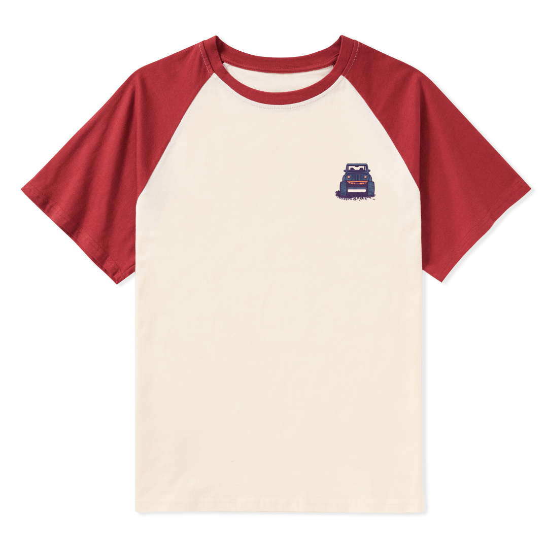 Go Hiking With Music Raglan Short Sleeve Top