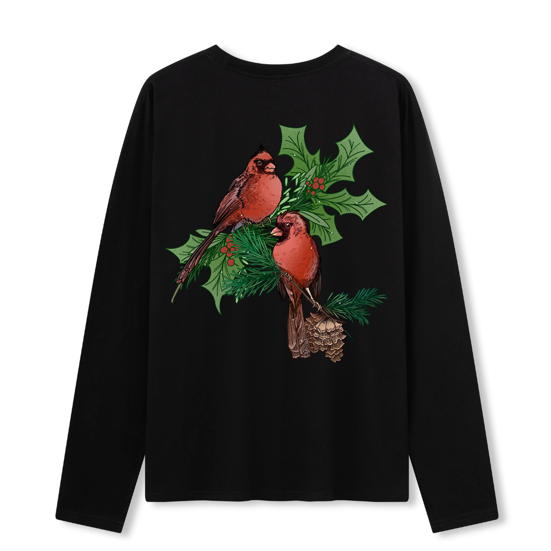 Christmas Cardinal Long Sleeve Top